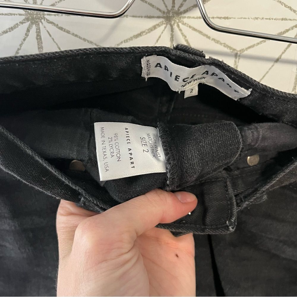 APIECE APART High Rise Matchstick Jean Black - Picture 6 of 8